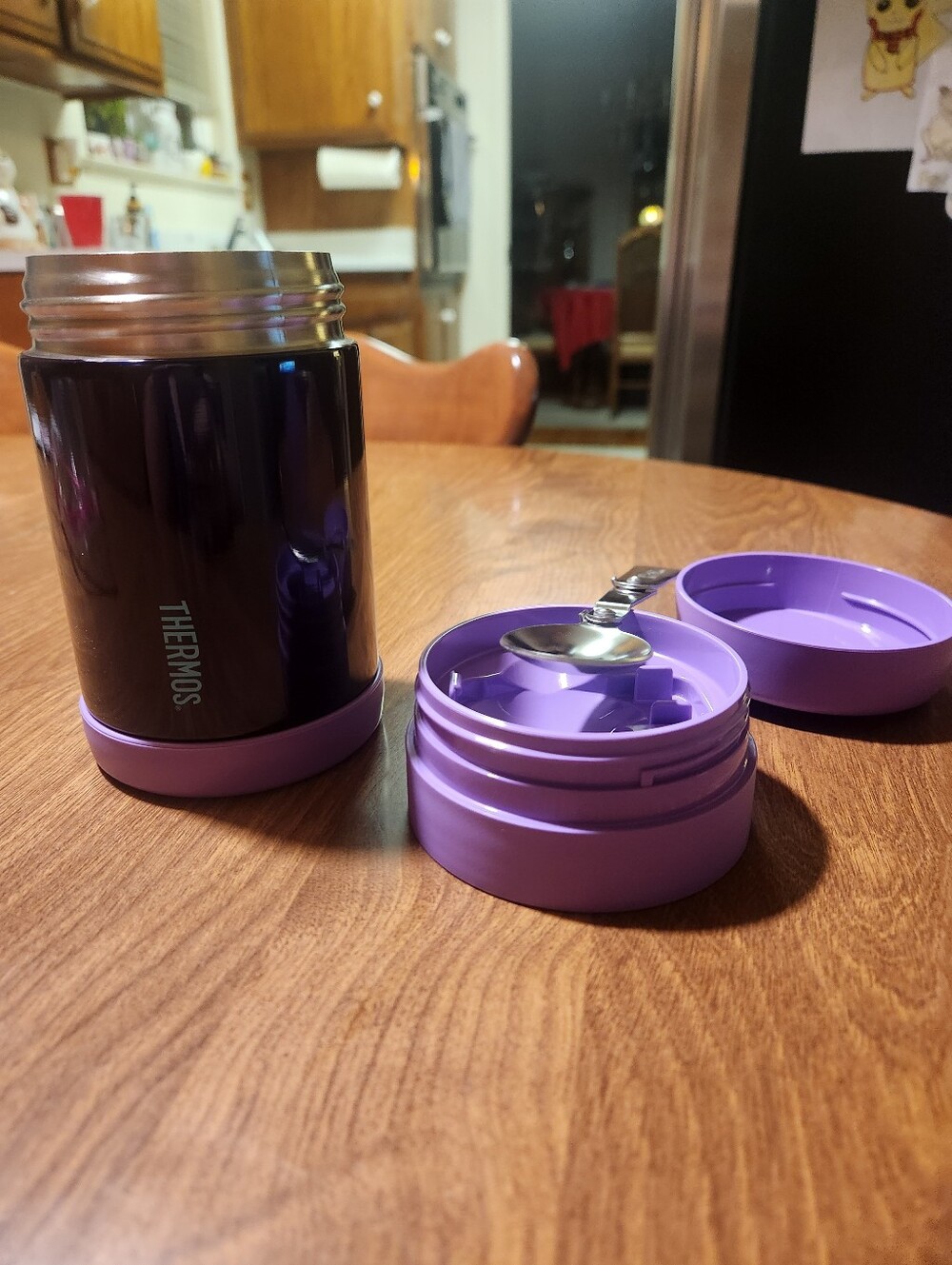 Thermos Stainless Purple Food Jar with Spoon